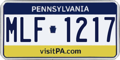 PA license plate MLF1217
