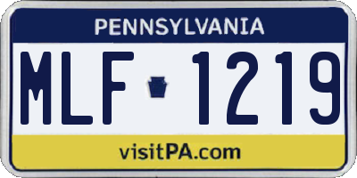 PA license plate MLF1219