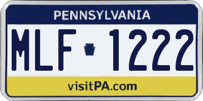 PA license plate MLF1222