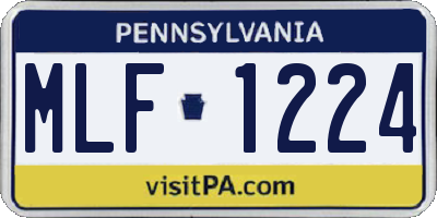 PA license plate MLF1224