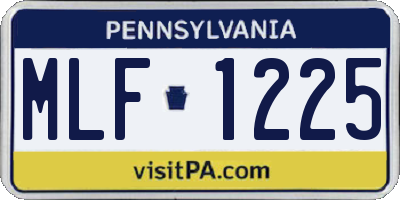 PA license plate MLF1225