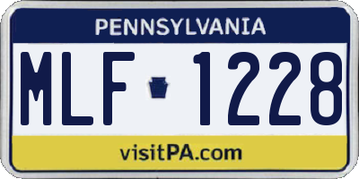 PA license plate MLF1228