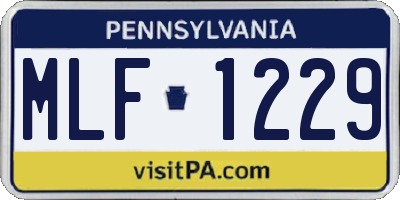 PA license plate MLF1229