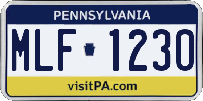 PA license plate MLF1230
