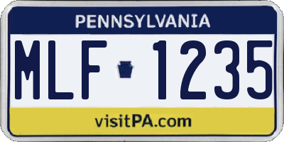 PA license plate MLF1235