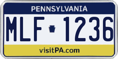 PA license plate MLF1236