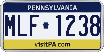 PA license plate MLF1238