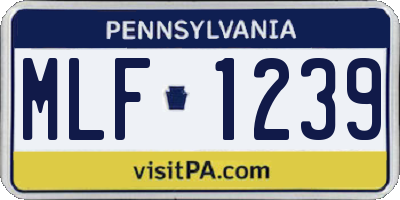 PA license plate MLF1239