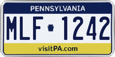 PA license plate MLF1242