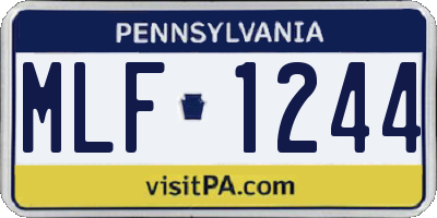 PA license plate MLF1244