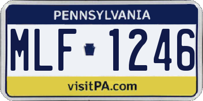 PA license plate MLF1246