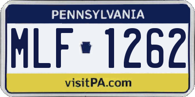 PA license plate MLF1262