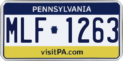 PA license plate MLF1263