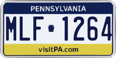 PA license plate MLF1264