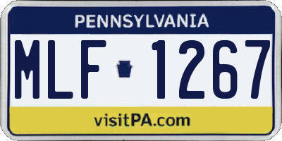 PA license plate MLF1267