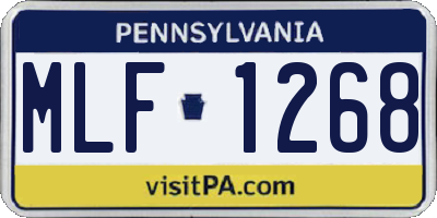 PA license plate MLF1268