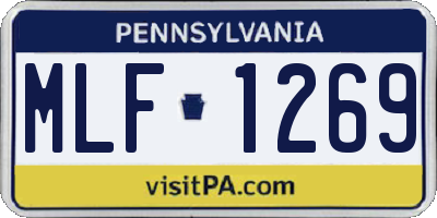 PA license plate MLF1269