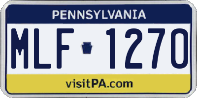 PA license plate MLF1270