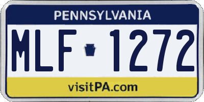 PA license plate MLF1272