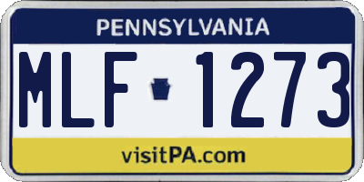 PA license plate MLF1273
