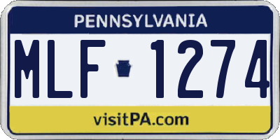 PA license plate MLF1274