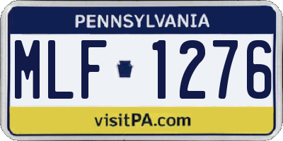 PA license plate MLF1276