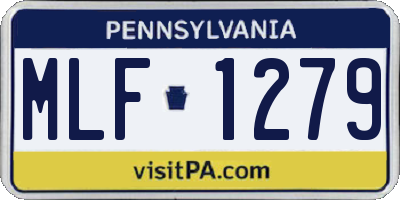 PA license plate MLF1279