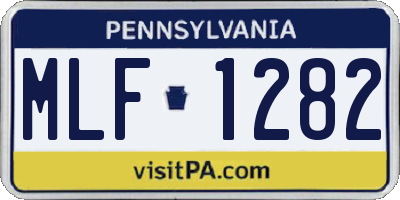 PA license plate MLF1282