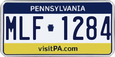 PA license plate MLF1284
