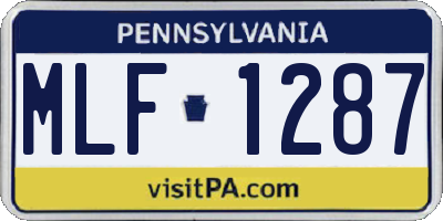 PA license plate MLF1287