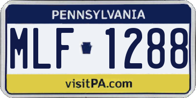PA license plate MLF1288