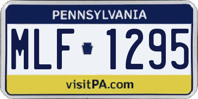 PA license plate MLF1295