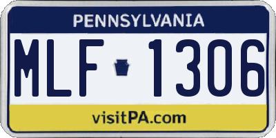 PA license plate MLF1306