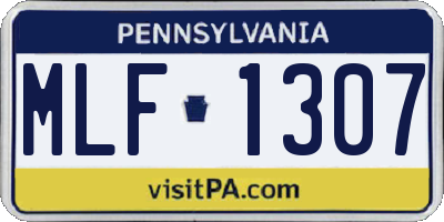 PA license plate MLF1307