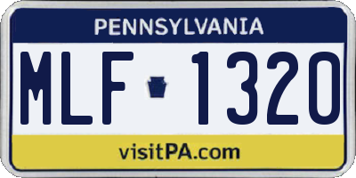 PA license plate MLF1320