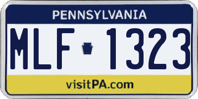 PA license plate MLF1323