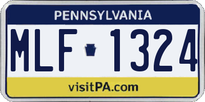 PA license plate MLF1324