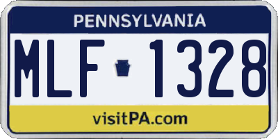 PA license plate MLF1328