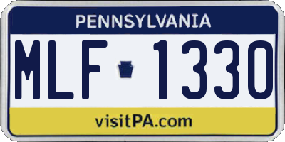 PA license plate MLF1330