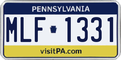 PA license plate MLF1331