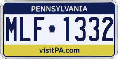 PA license plate MLF1332