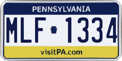 PA license plate MLF1334