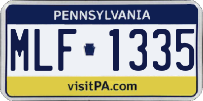 PA license plate MLF1335