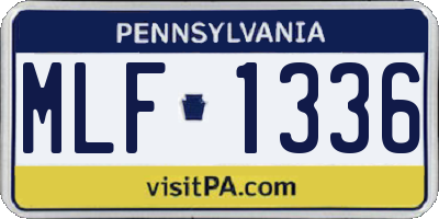 PA license plate MLF1336