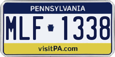 PA license plate MLF1338