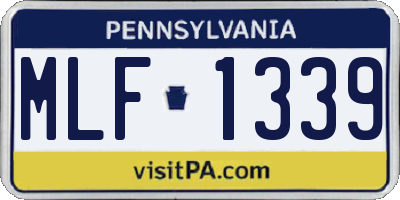 PA license plate MLF1339