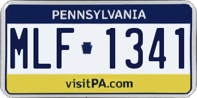 PA license plate MLF1341