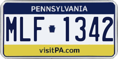 PA license plate MLF1342