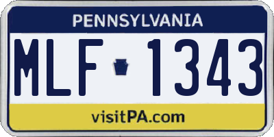 PA license plate MLF1343