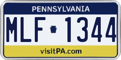 PA license plate MLF1344